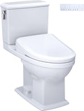 TOTO® WASHLET®+ Connelly® Two-Piece Elongated Dual Flush 1.28 and 0.9 GPF Toilet and Classic WASHLET S7 Classic Bidet Seat, Cotton White - MW4944724CEMFG#01