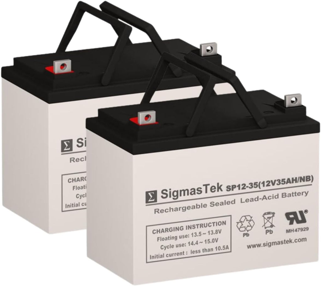 SigmasTek Merits Pioneer 3 S131 Mobility Scooter 12V 35AmpH U1 Size Replacement Battery Pack Set of 2, 12V 35Ah U1 Size