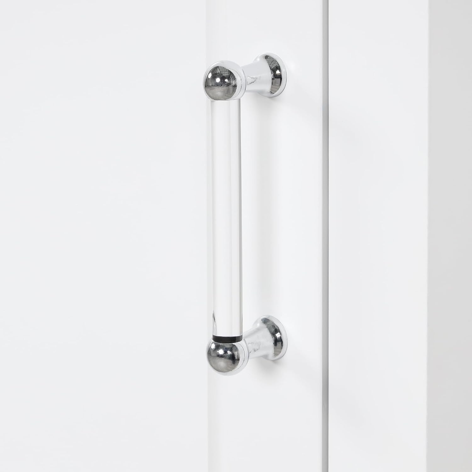 Bathroom Storage Cabinet with Adjustable Shelf, 68.4 in Tall | MDF, painted finish, adjustable shelf, enclosed storage, acrylic handles, anti-tip kit, bathroom, 20 W x 13.5 D x 68.4 H in