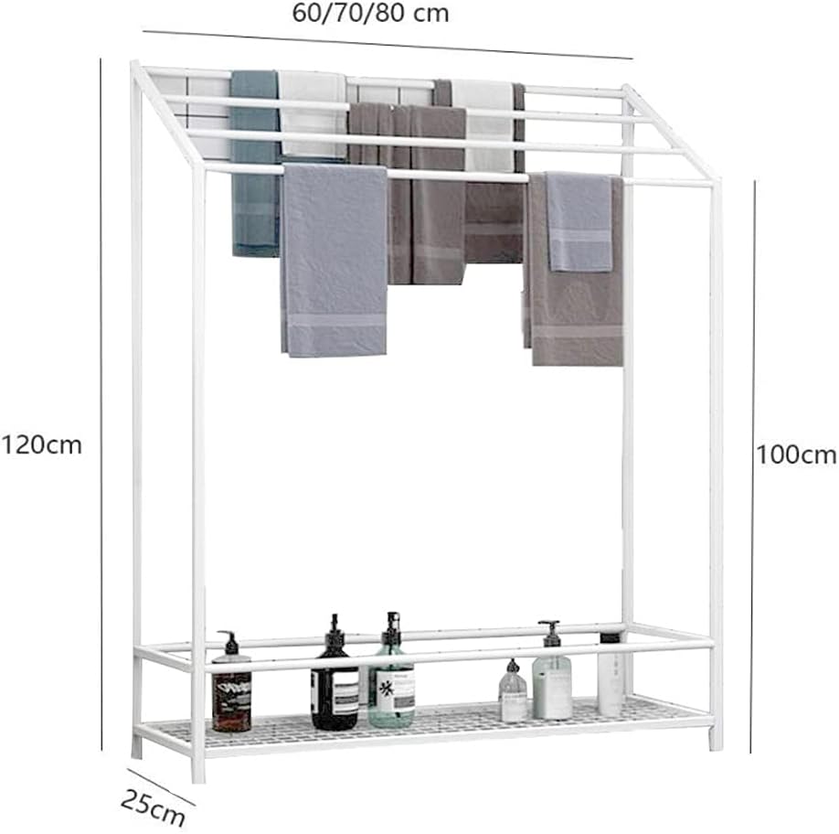 Exquisite Bathroom Shelves Freestanding Towel Drying Racks for Bathroom,Stainless Steel Tall Towel Holder Stand with 4 Bars and Bottom Shelf for Poolside, Bath Accessories
