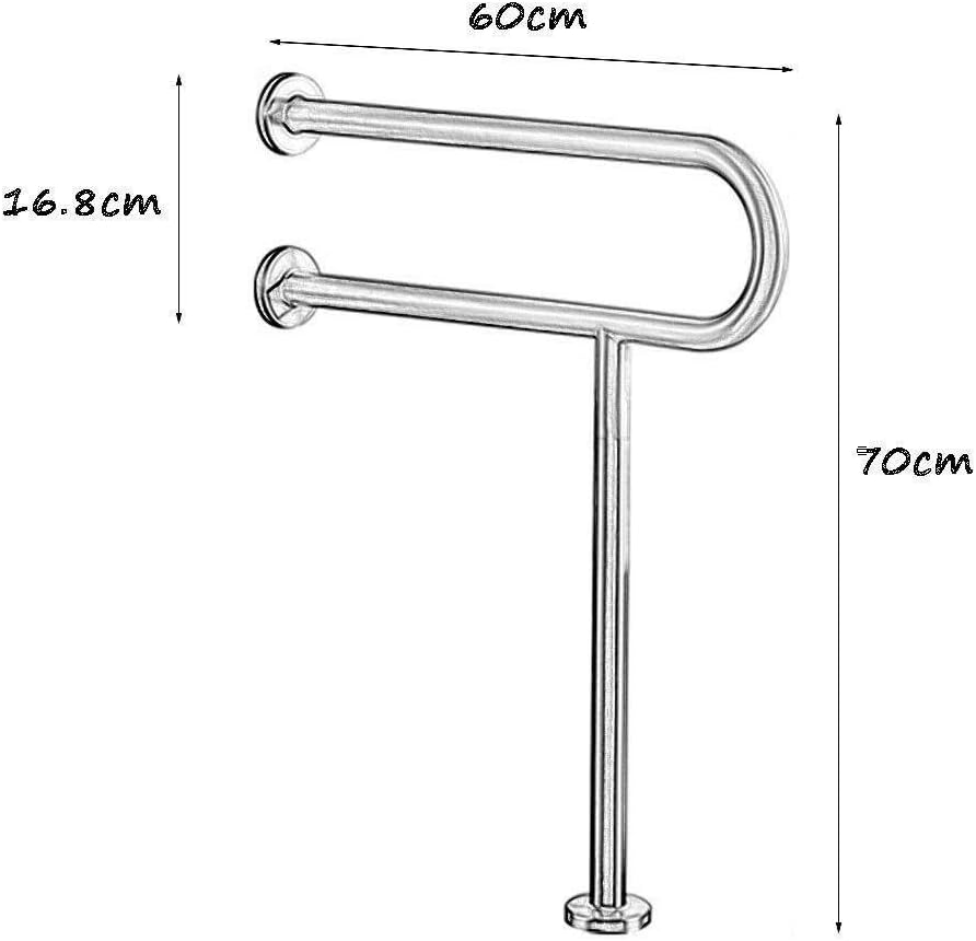 Toilet Frame Bathroom Toilet Grab Handles Grab Bars for Bathroom, 24-Inch Polished Chrome Stainless Steel Toilet Support Handrail with Leg Wall Mount