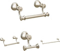 Moen Belfield 36-Inch Double Robe Hook YB6403NL, 24-Inch Bathroom Towel Bar YB6424NL, 9-Inch Hand Towel Bar YB6486NL, and Pivoting Toilet Paper Holder YB6408NL, Polished Nickel