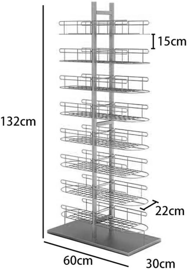 zktoermn 8 Tier Hat Display Stand Metal, Standing Hat Organizer Rack for Baseball Caps/Cowboy Hats/Full Brim Hat Easy Assembly(Black)