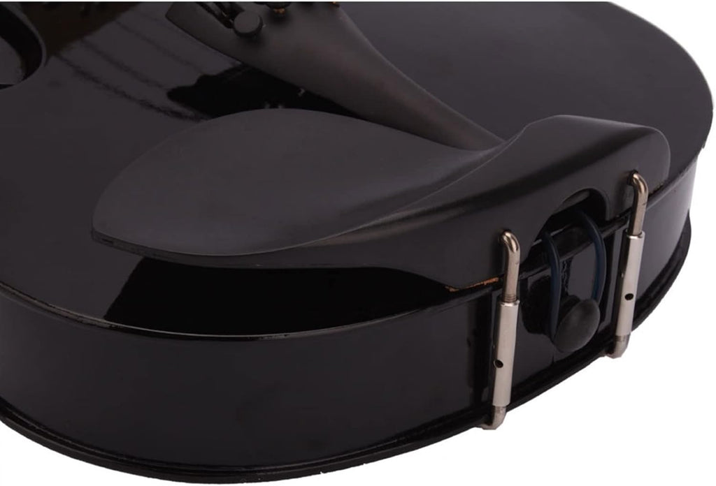 TSTS 4/4 Full Size Acoustic Violin Fiddle Black with Case Bow Basswood Wood Stringed Musical Instruments Adults Violins (Color : 02)
