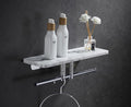 Marble Paper Towel Holder, Towel Rod, Wall Mounted Toilet Paper Holder, Shelf, white-30 Long Shelf with bar