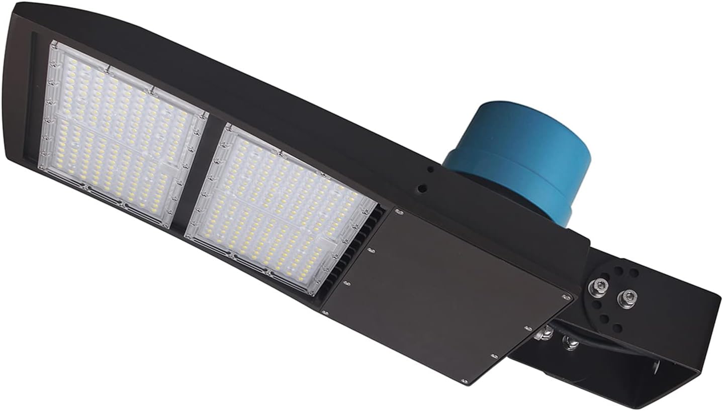 300W LED Parking Lot Light with Yoke Mount, Dusk to Dawn Photocell 42000 LM (140lm/w) 5000K LED Shoebox Light Commercial Outdoor Street Area Lighting 100-277V