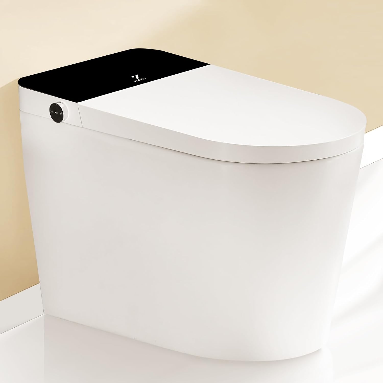 One Piece Toilet, Modern Bathroom Tankless Toilets Bowl, Updated PP Lids & Dual 1.0/1.28 GPF Foot Sensor Power Flush, 18 inch Comfort ADA Height Soft Closing Seat, 12' Rough-in, CEC Certified