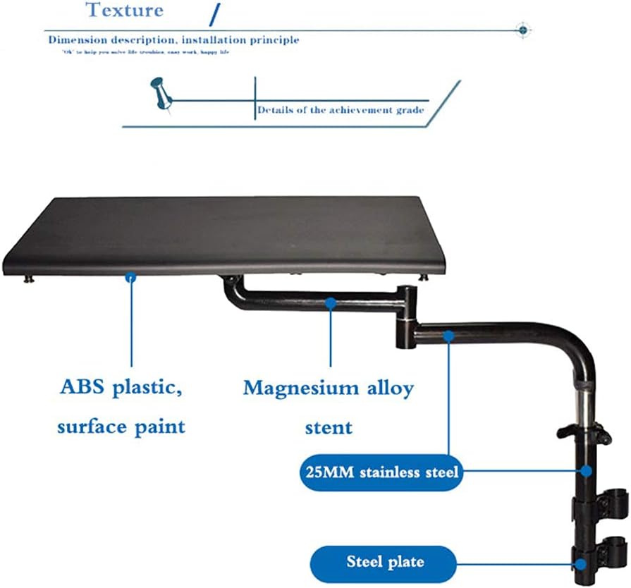 Wheelchair Lap Tray, Wheelchair Laptop Desk Can Be Lifted, Rotated and Folded Adjustable Distance and Height for Child/Seniors/Patients Eating