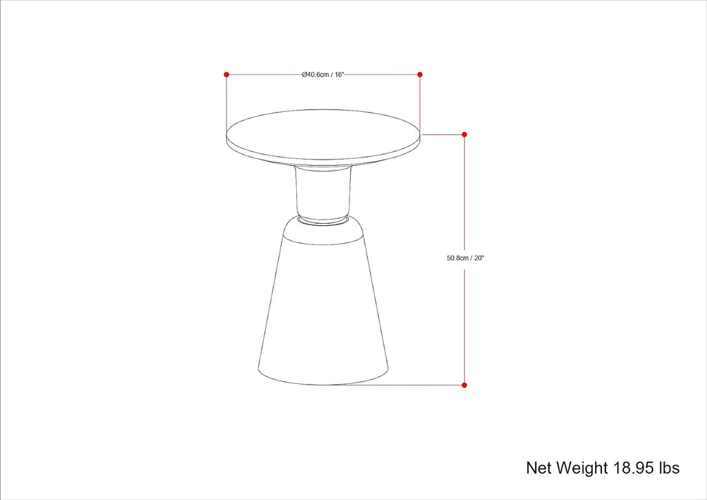 SIMPLIHOME Leyla Metal Side Table - 16 inch Wide Solid Metal Round Accent Table in Antique Brass, Modern Contemporary End Table for Living Room, Bedroom, or Office with Compact Design