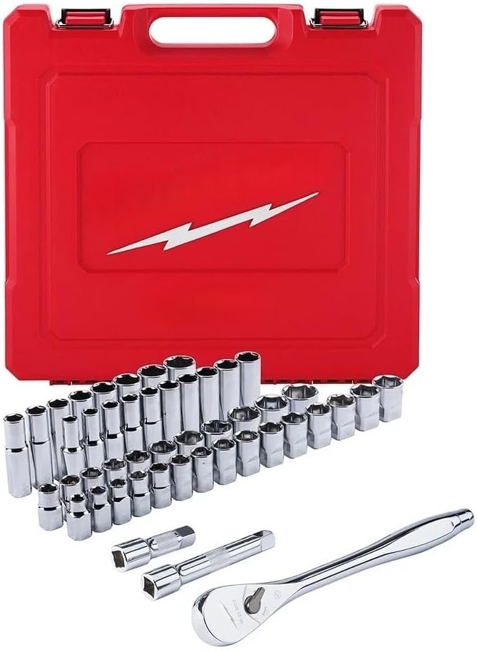 47PC 48-22-9010 for Milwaukee 1/2' Socket Wrench Set w/Carrying Case