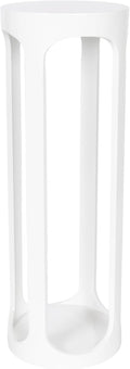 Kate and Laurel Dahl Modern Wooden Round Drink Table, 8 x 8 x 23, White, Transitional Circle Accent Pedestal Table for Living Room Plant Stand Indoors or Mini Bedroom Nightstand