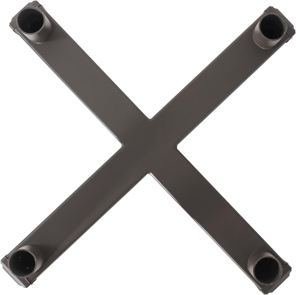 90° Quad Bullhorn Tenon Adapter for 4 Light Fixtures with 2 3/8' Slip Fitter, Bullhorn Bracket with 4 Arms Mounting for LED Parking Lot Light, Outdoor Shoebox Street Lighting, Dark Bronze