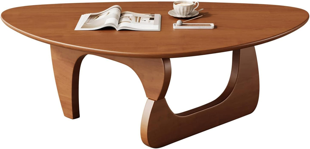 Mid Century Modern Coffee Table - Walnut Wooden Coffee Table for Living Room,Center Table Suitable for Bedroom Living Room Reception Office Tables (Walnut, Large 45 * 29 * 16in)