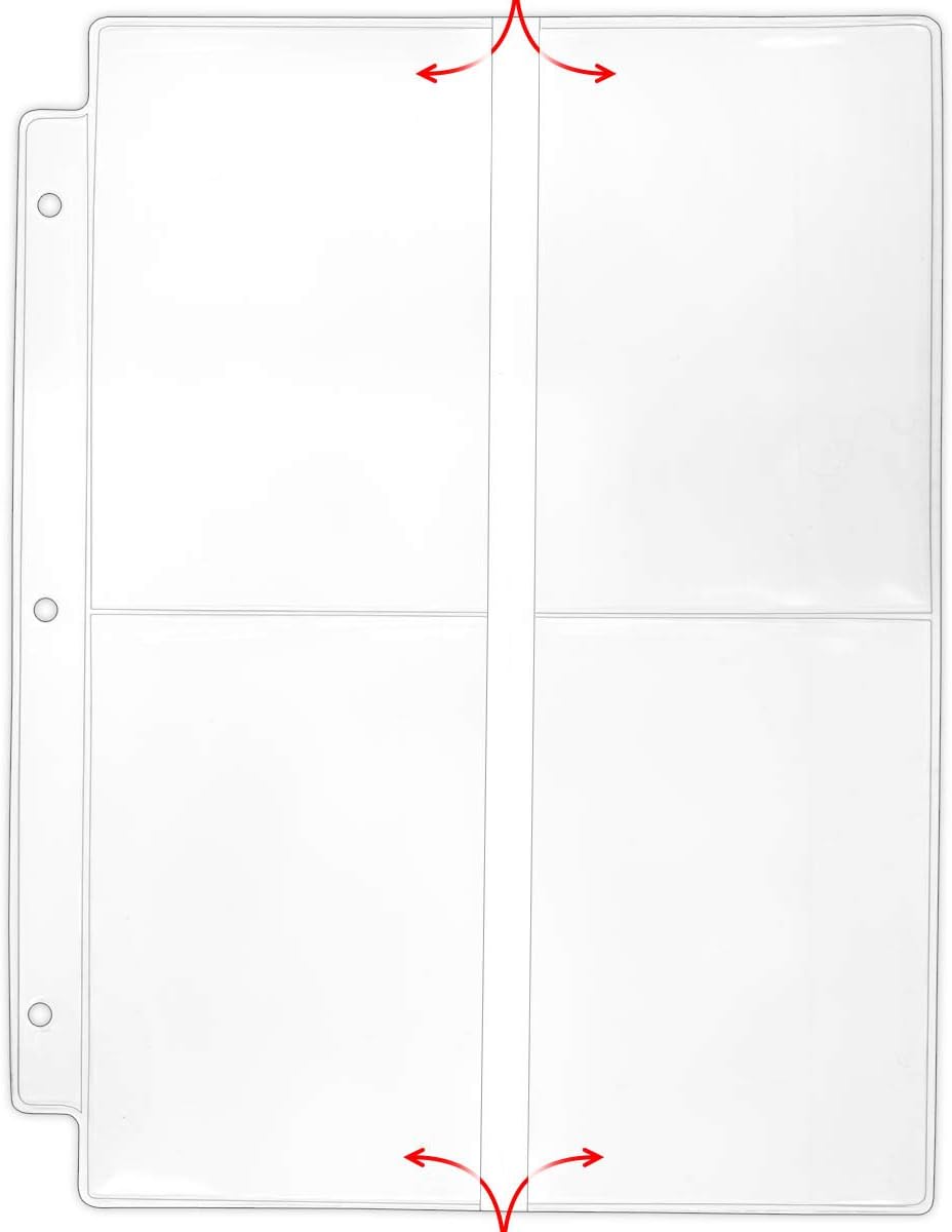 StoreSMART - Binder Page for Samples, Swatches, 4' x 6' Photos - Center Load, Clear Plastic - 200-Pack - VP201-200