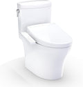 TOTO® WASHLET®+ Aquia IV® Cube Two-Piece Elongated Dual Flush 1.28 and 0.9 GPF Toilet with S2 Bidet Seat, Cotton White - MW4363346CEMFGN#01