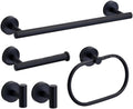 White Black Gold Stainless Steel Bathroom Hardware Set Towel Bar Toilet Paper Holder Clothes Hook Bathroom Roll Towel Rack Ring,Black