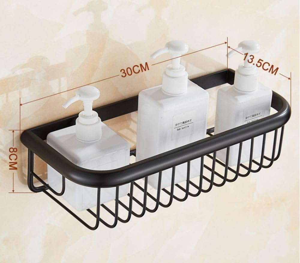 Black Brass Bathroom Accessories Hardware Set Towel Bar Rail Rack Toilet Paper Holder Brush Shower Soap Dish,30cm