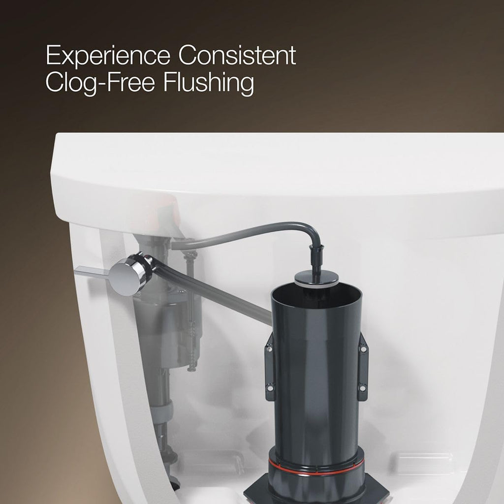 Kohler K-5481-RA-0 Highline Comfort Height Two-Piece Round-Front 1.28 gpf Toilet with Class Five Flush Technology and Right-Hand Trip Lever White