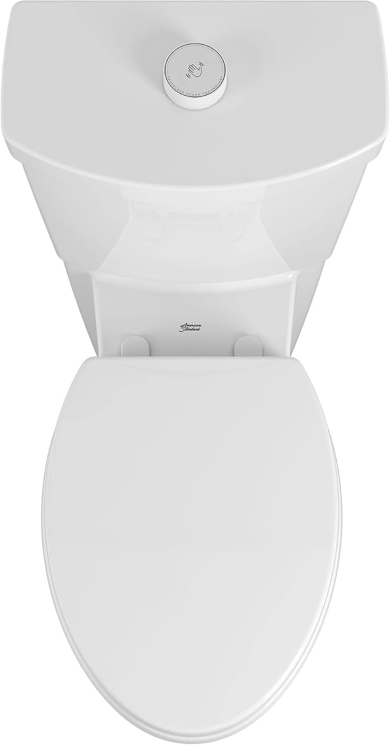 American Standard 2989709.020 Concealed Trapway Cadet Touchless 2-Piece 1.28 GPF Single Flush Elongated Toilet, Seat Included, White