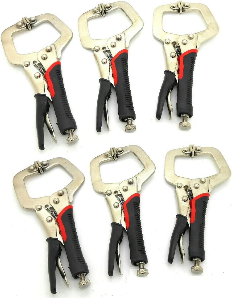 6pc 6' Locking Vise C-Clamp Pliers Flex Pads Hand Tool Welding,Jikkolumlukka