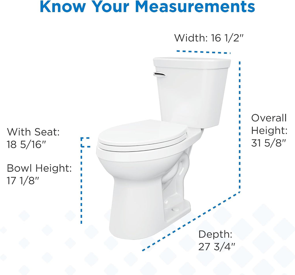 Gerber Viper Force Compact Elongated Two-Piece Toilet with 12-in Rough in, ADA Compliant Chair Height, High Efficiency 1.28 GPF, Soft-Close Seat and Install Kit with Wax Ring Included, White, GRS48350