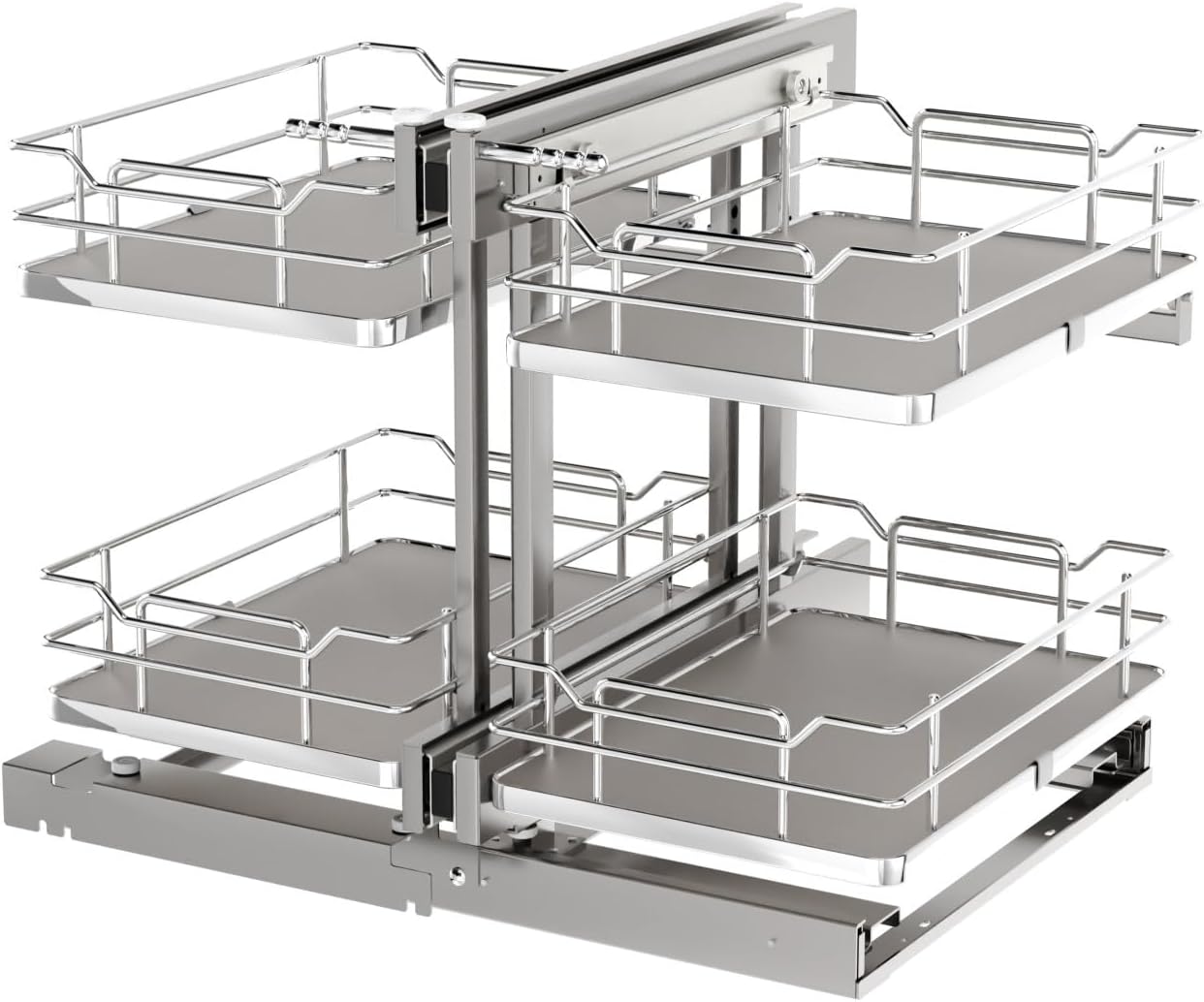 Rev-A-Shelf Gray Two-Tier Elite Optimizer w/Soft-Close for 15' Blind Corner Cabinet Openings