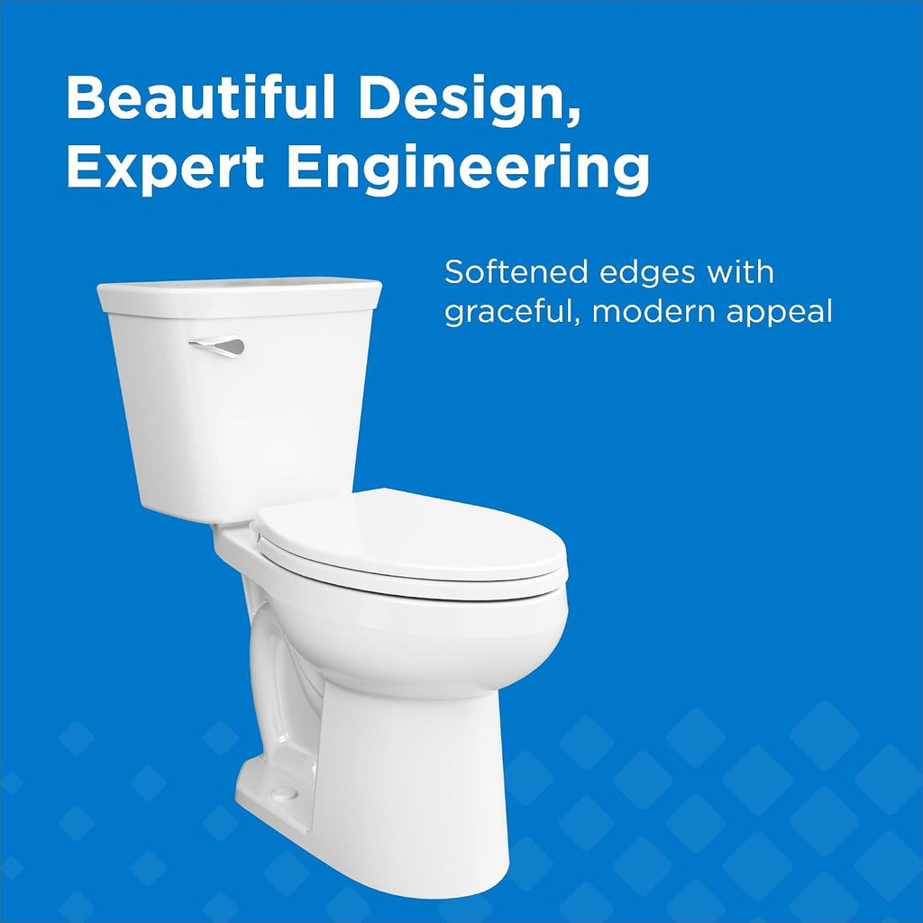 Gerber Viper Select Ultra-High Efficiency .8 GPF Two-Piece Toilet with 12-in Rough-in, ADA Compliant Chair Height, Soft-Close Seat and Install Kit with Wax Ring Included, White, GRS48251E
