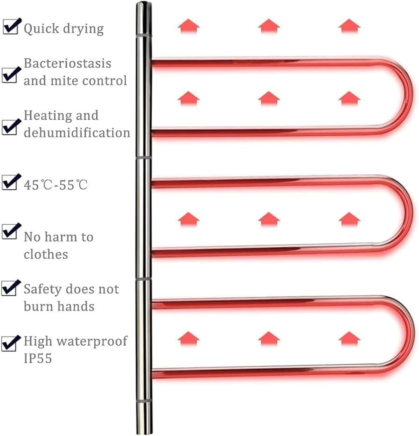 Towel Warmer Heated Towel Rail Rails Electric Rack for Bathroom, Heater, Wall Mounted, Let Towels are No Longer Cold, Brushed Nickel