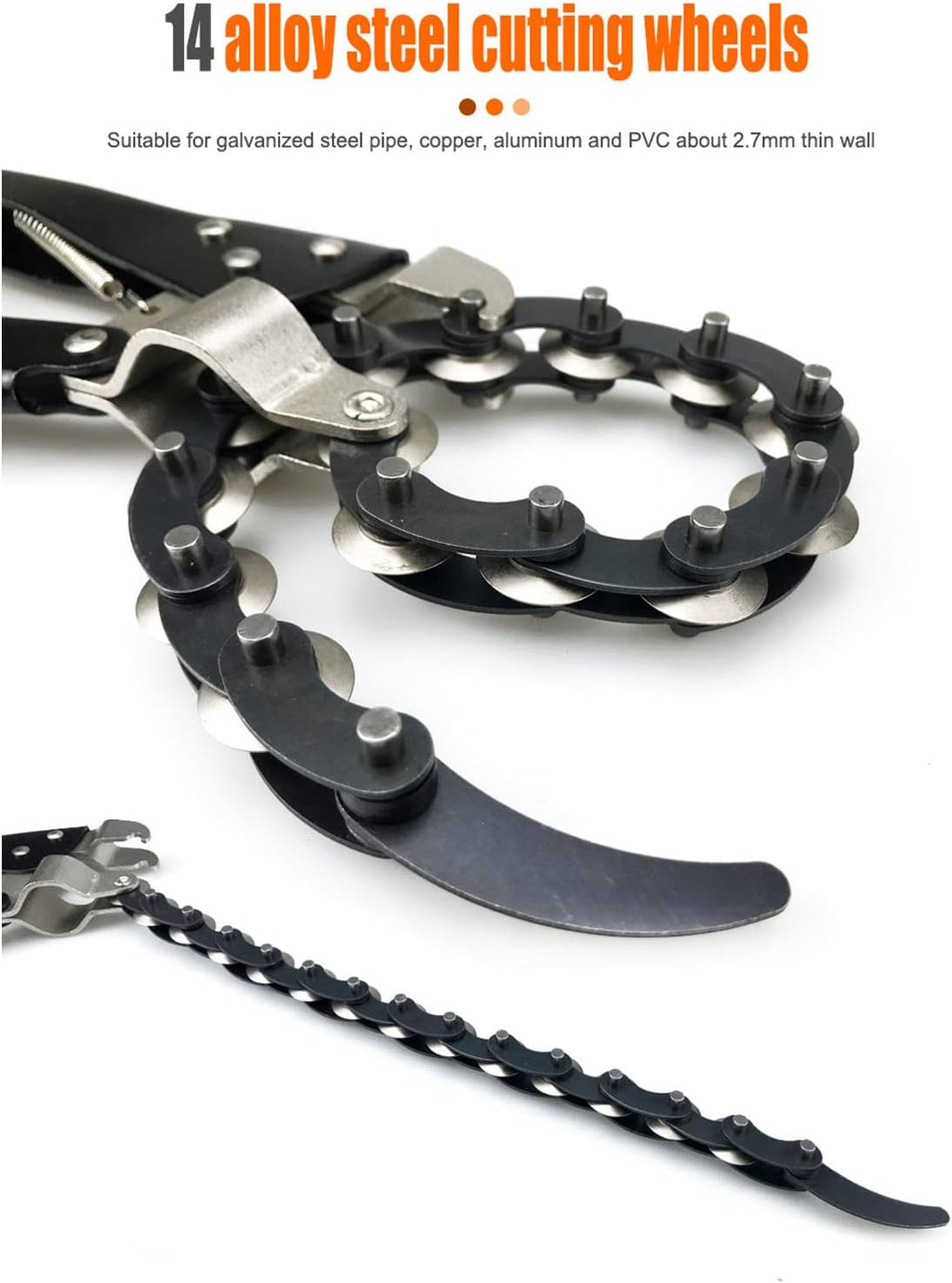 Locking Chain Pliers Clamp,Pliers Locking Grip Wrench Locking Chain Clamp,Pipe Vise 15 Chains Vise Wrench Pipe Cutter Tool Aluminium Alloy for Shape Pieces Locking Pliers Wrench