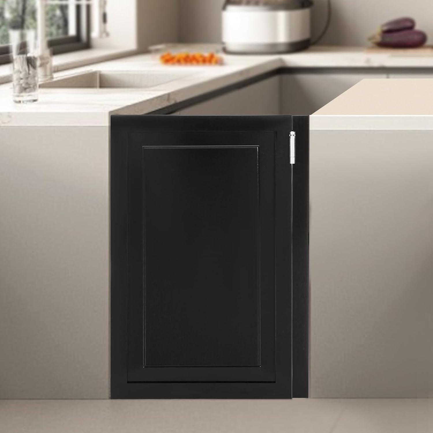 Cafe Swinging Doors,Wood Interior Saloon Half Partition Swing Door with 3 Hinges for House Kitchen Shop Entrance Pub Porch(23.6x35.4in-Black-3)