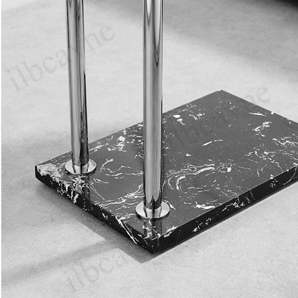 Freestanding Towel Holder with Double Bars Black/Silver Towel Rail Stand for Bathroom Clothes Drying Rack Airer