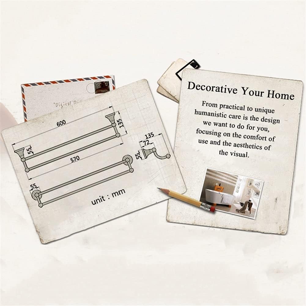 Gold Double Towel Rail Holder for Bathroom and Kitchen Antique Bronze Brass Chrome Towel Rack for Hotel Toilet