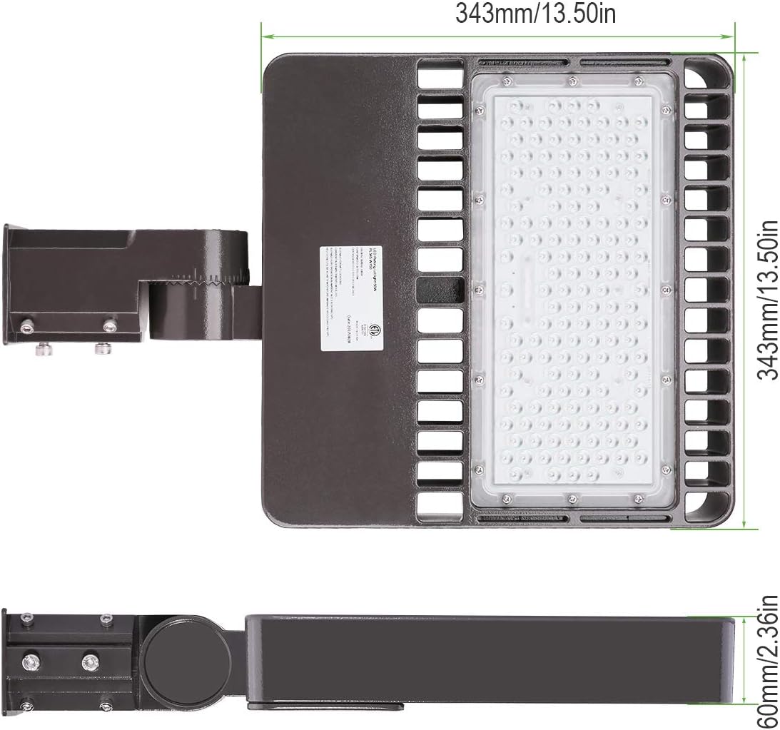 LED Parking Lot Lighting 150w - 19,500 Lumen - 130 Lumen to Watt - 5000K Bright White - Dimmable Outdoor Large Area Light - LED Shoebox Lights – Arm Mount for Square Pole – ETL & DLC Listed