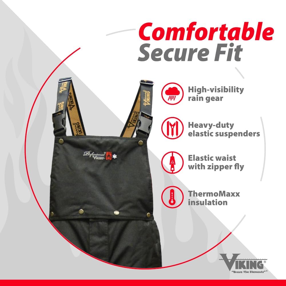 Viking Professional Insulated Waterproof Journeyman 300D Trilobal Rip-Stop Flame Retardant Overalls for Men