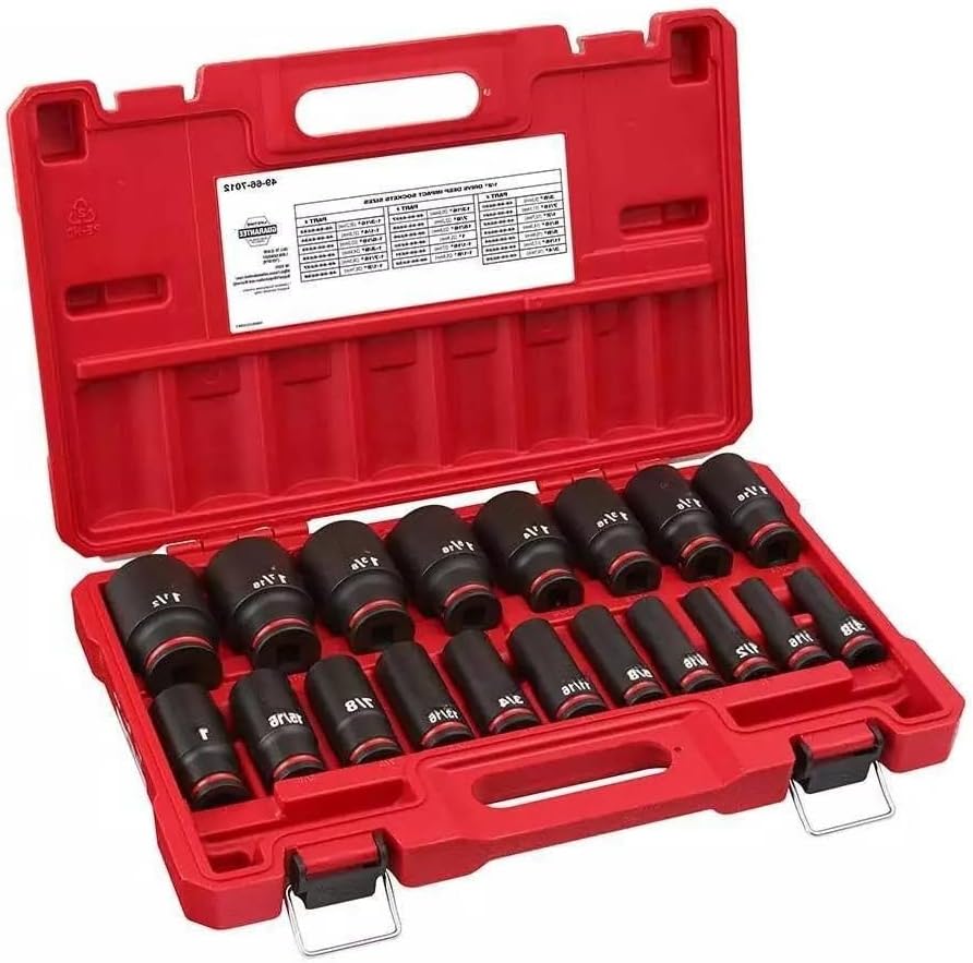 19 PC 49-66-7012 for Milwaukee 1/2' Impact Duty Socket Set