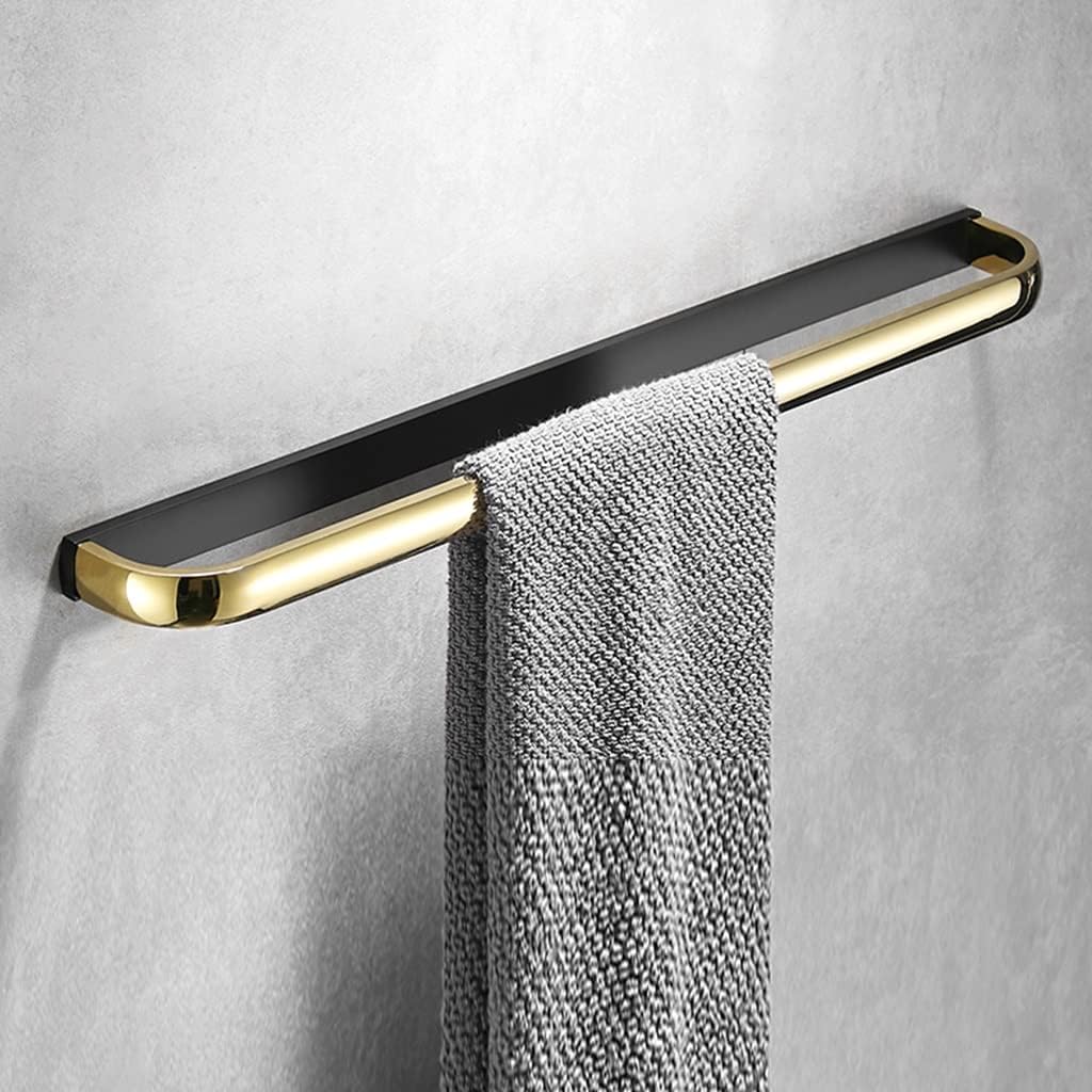 Towel Bars Bathroom Hardware Set, Black Gold Copper Towel Bar, Armrest, Tripod, Accessories Hardware(Single Rod 60cm)