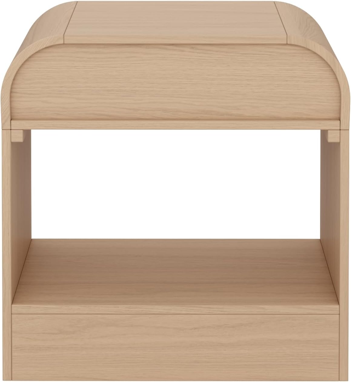 Nathan James Iris Mid-Century Modern Nightstand with Drawer, End Table with Storage for Bedroom or Living Room with Rounded Silhouette, Light Oak Set of 2