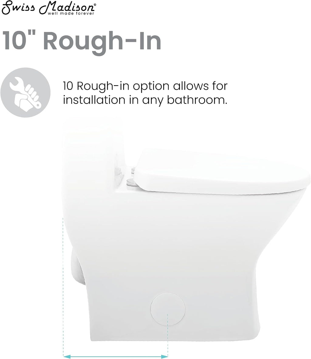 Sublime II One-Piece 10' Rough-in 1.1/1.6 GPF Dual Top Flush Round Compact Toilet in Glossy White