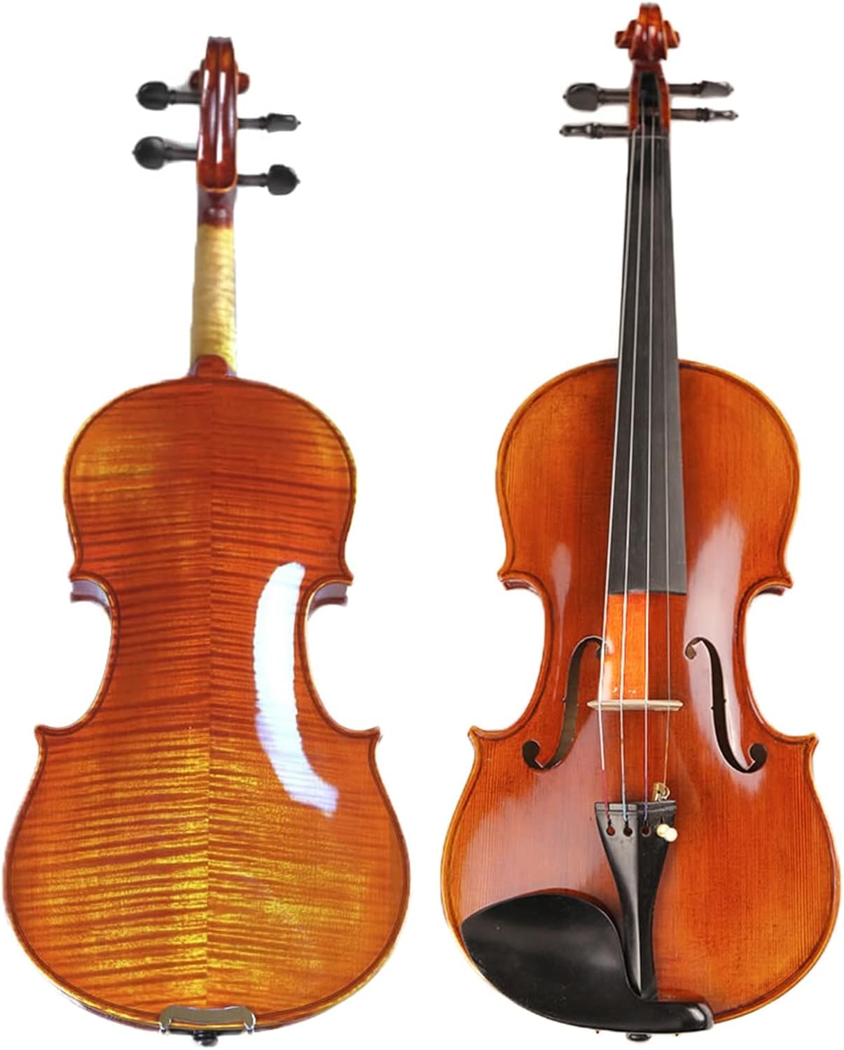 TSTS Professional Violin 20 Years Old Naturally Dried Stripes Maple Violin Body Handmade 4/4 Violin Musical Instrument Adults Violins (Color : 4/4)