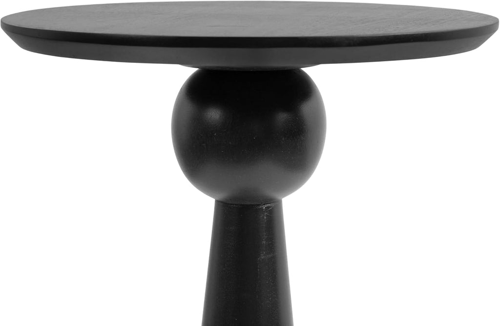 Kate and Laurel Jakob Modern Wooden Round Side Table; 12 x 24; Black; Circle Pedestal Table for Use as Bedroom Nightstand; Indoor Plant Stand; or Decorative Living Room Table
