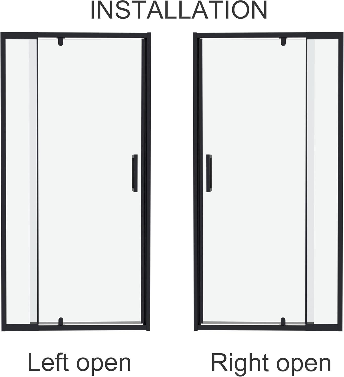 TOOLKISS 32 in. to 36 in. W x 72 in. H Pivot Swing Framed Shower Door in Matte Black with Clear Glass