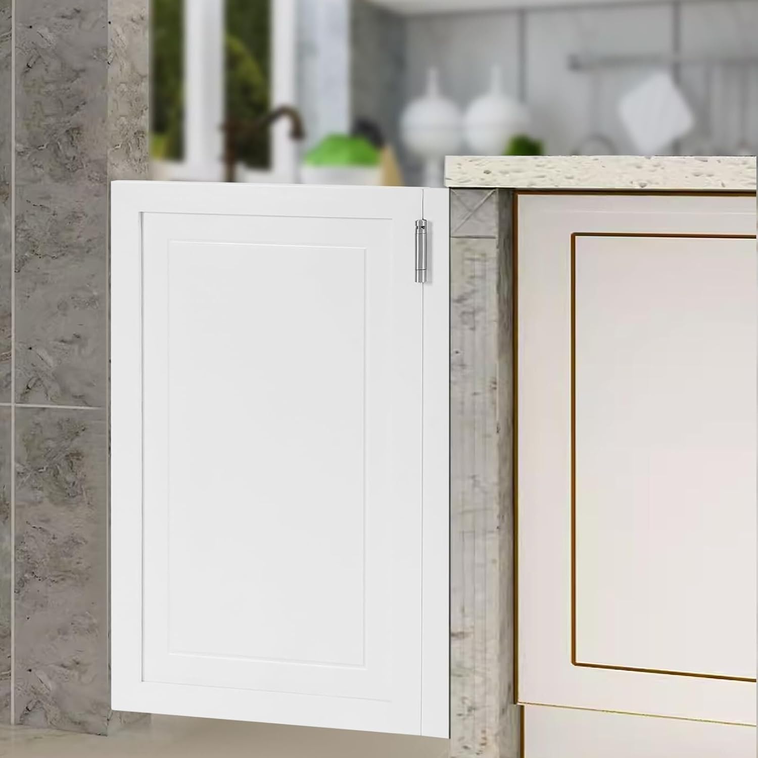 Cafe Swinging Doors,Wood Interior Saloon Half Partition Swing Door with 3 Hinges for House Kitchen Shop Entrance Pub Porch(23.6x35.4in-White-3)