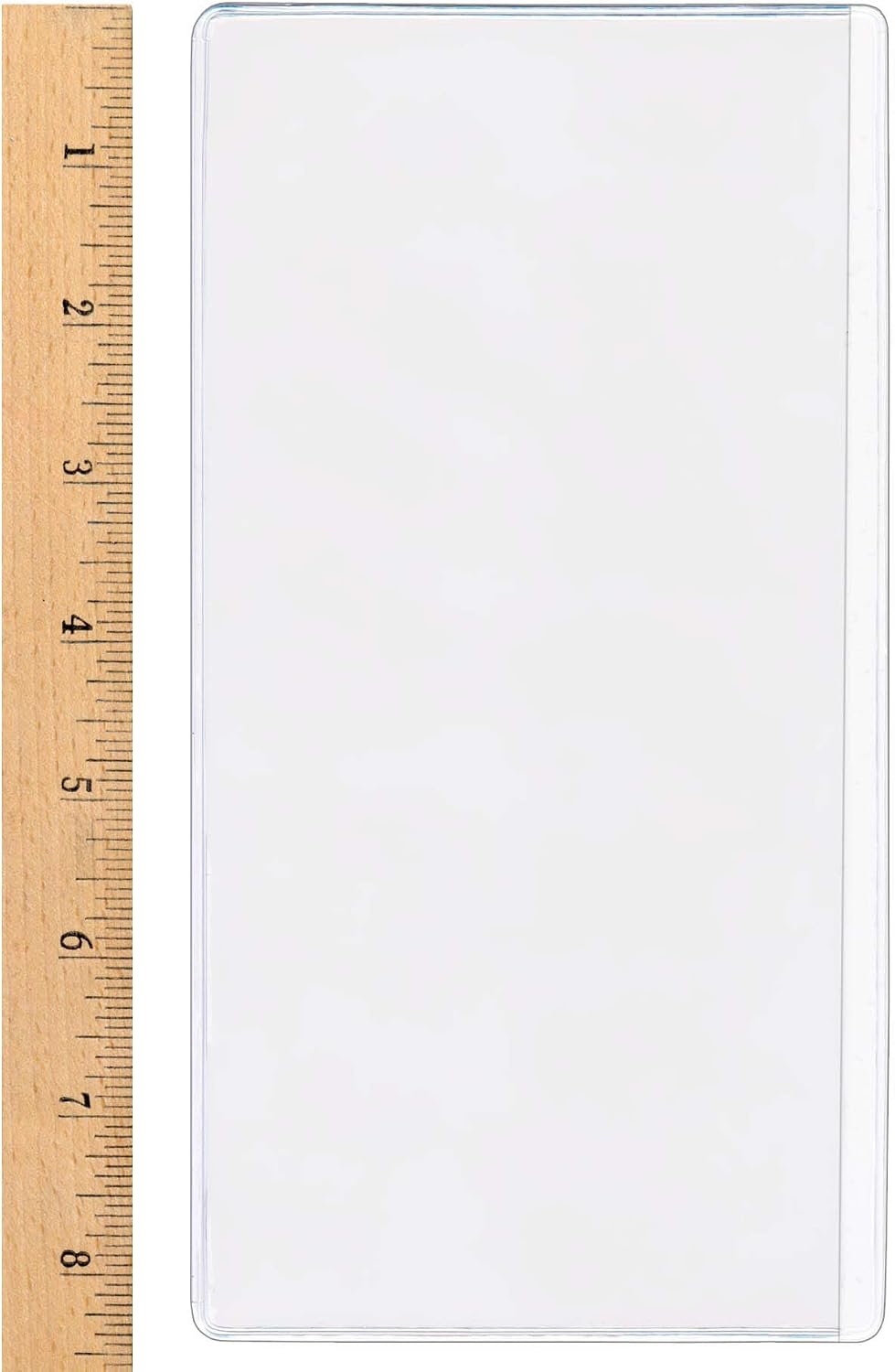 StoreSMART - Peel & Stick Pocket - 4' x 8' Open Long Side - 200-Pack - Clear Vinyl Plastic - STB258L-200
