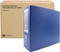 Bindertek 3-Ring Premium High-Capacity Binder, Pack of 4 - Navy, 5.5' Spine Width, 900 Sheet Capacity, 4' D-Rings, Linen-Textured Covers, Steel Reinforced Edges, Spine Label Included