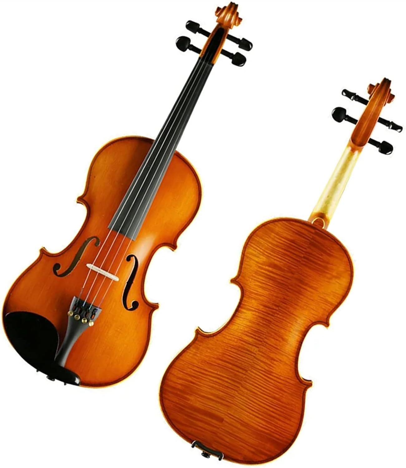 TSTS European Spruce Handmade Solid Wood Professional Violin Natural Maple Pattern Violin Musical Instrument Adults Violins (Color : 1/10)