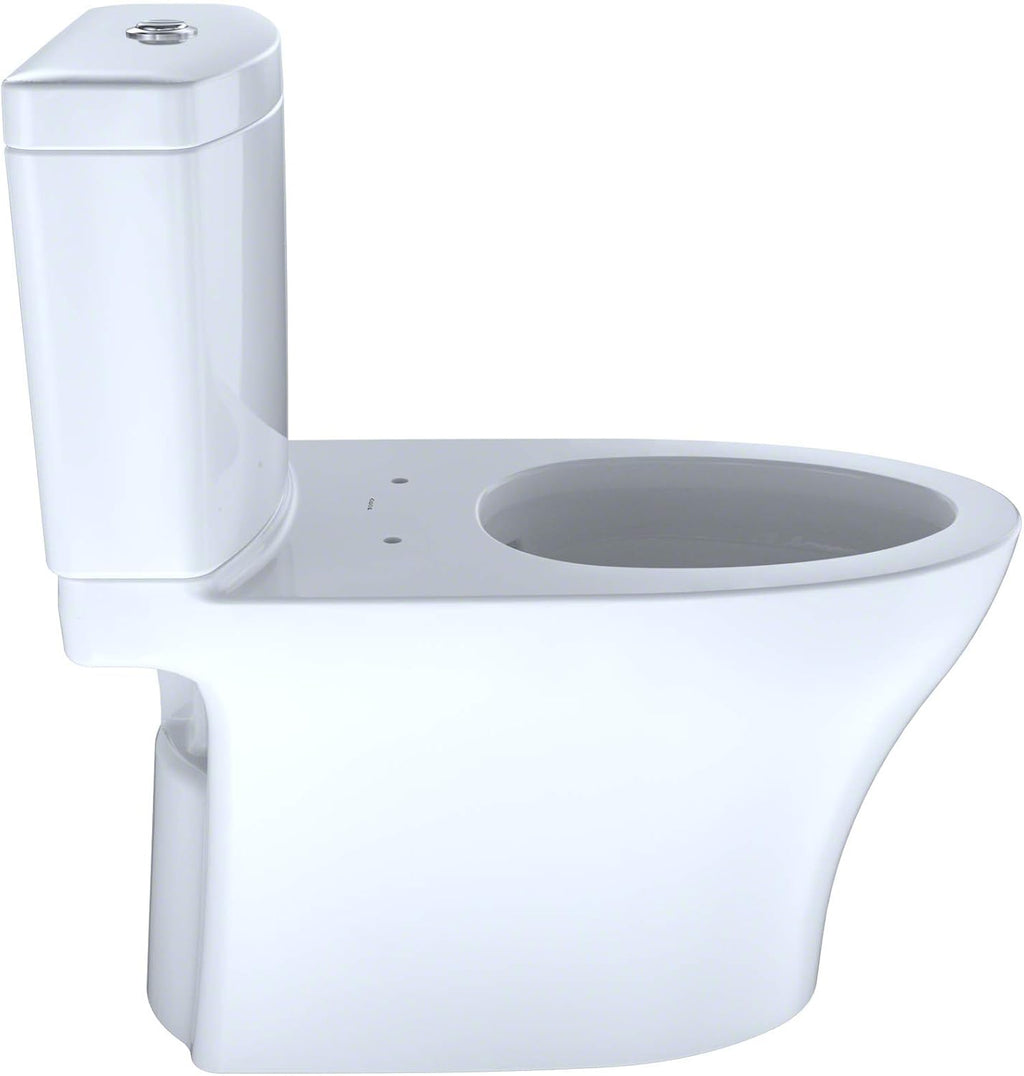 TOTO Aquia IV Two-Piece Elongated Dual Flush 1.28 and 0.9 GPF Skirted Toilet with CEFIONTECT, Cotton White - CST446CEMGN#01