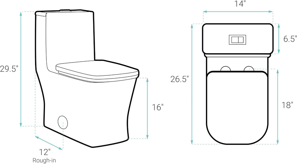 Swiss Madison Concorde One Piece Square Toilet Dual Flush 1.1/1.6 gpf in Bisque