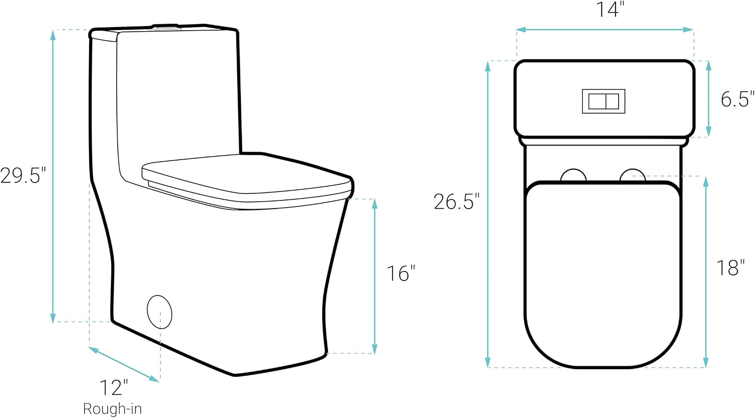 Swiss Madison Concorde One Piece Square Toilet Dual Flush 1.1/1.6 gpf in Bisque