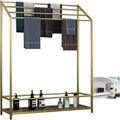 Exquisite Bathroom Shelves 4 Bar Freestanding Towel Rack, Bathroom Towel Holder with Shelf, Portable Metal Towel Hanger Stand Alone, Easy to Installation