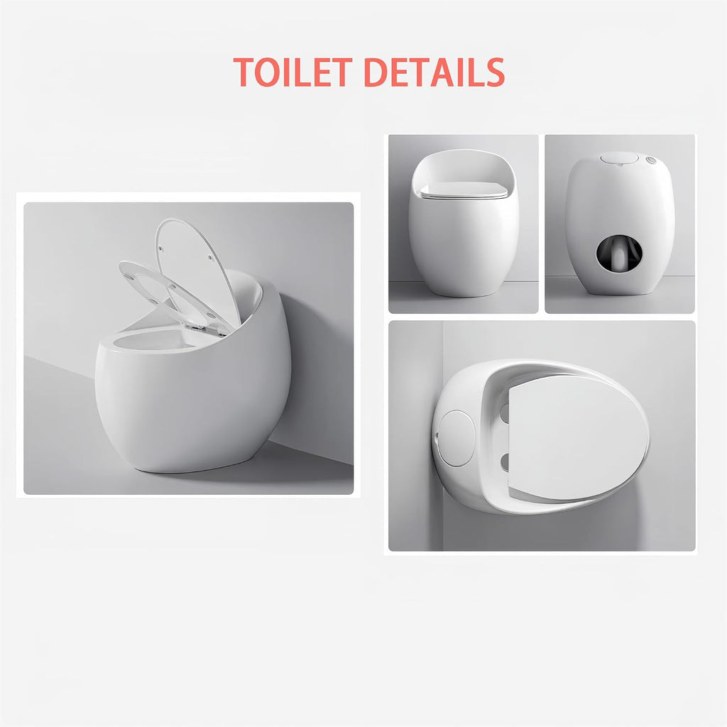 Compact One Piece Toilet, Pressure Assisted Flush 1.45 Gallons GPF Elongated Standard Toilet for Bathroom, 12' Rough-In, Floor Mounted Comfort Height, White (Seat Included)